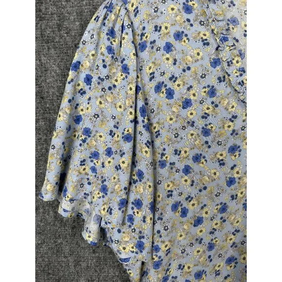 Natural Life Mini Wrap Dress Large Peasant Ditsy Floral Boho Summer Cottage - Picture 6 of 10